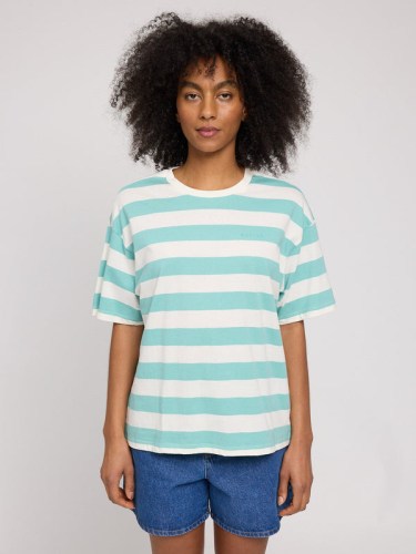 Bold Stripe T-Shirt turq o wht